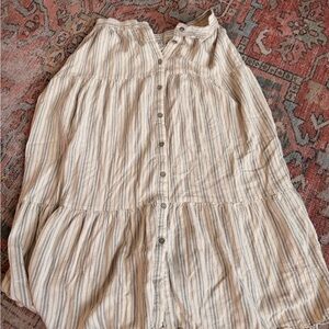 Rylee + Cru Beige Striped A-Line Skirt